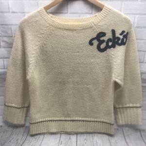 ecko red Junior Sweater XL Pullover Long Sleeve Cream Crop Sleeve Y2K